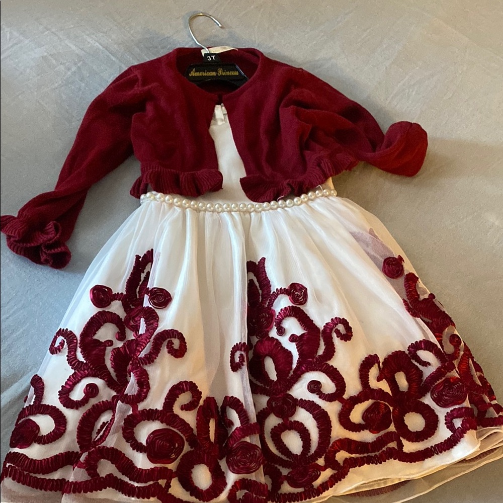 American Princess Red and White Kids Costume Dress